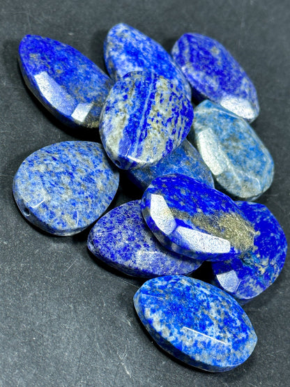 NATURAL Lapis Lazuli Gemstone Bead Faceted 32x23mm Teardrop Shape Bead, Beautiful Natural Blue Color Lapis Lazuli Gemstone Bead, LOOSE Beads