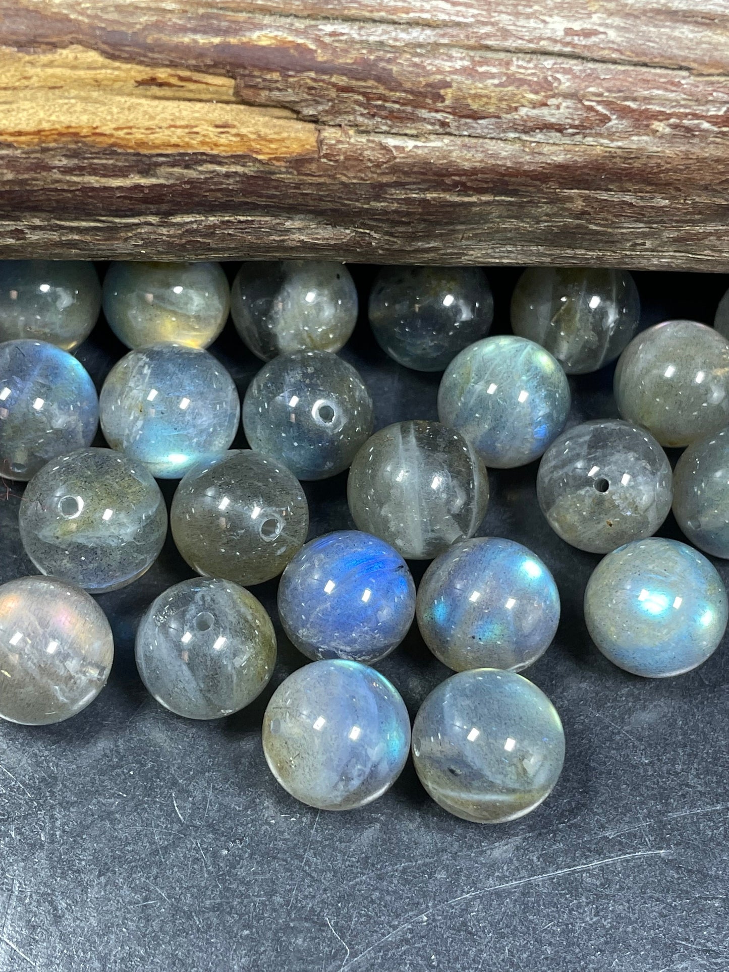 AAA Natural Labradorite Gemstone Bead 12mm Round Bead, Gorgeous Rainbow Blue Flash, LOOSE Labradorite Bead