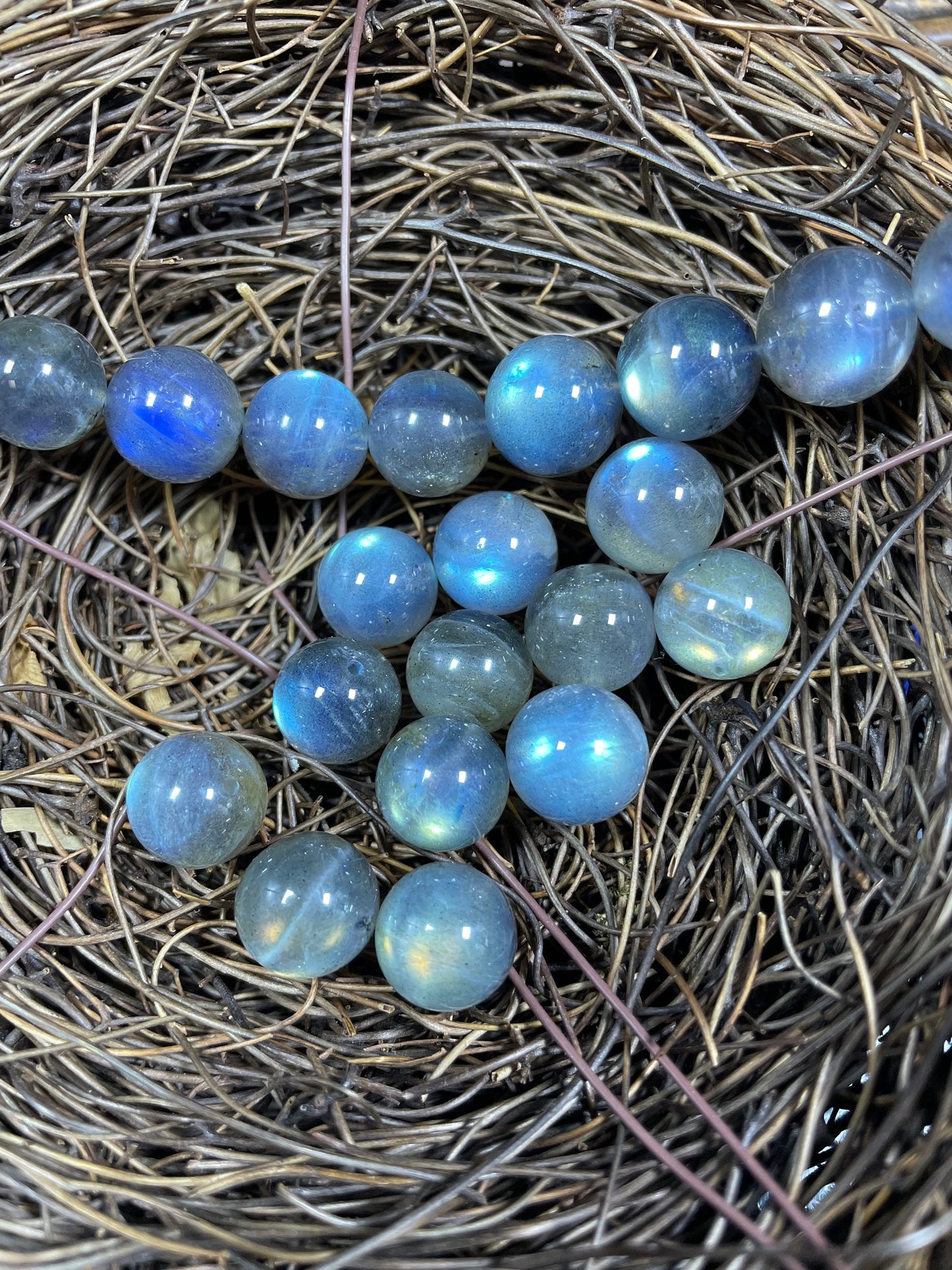 AAA Natural Labradorite Gemstone Bead 12mm Round Bead, Gorgeous Rainbow Blue Flash, LOOSE Labradorite Bead