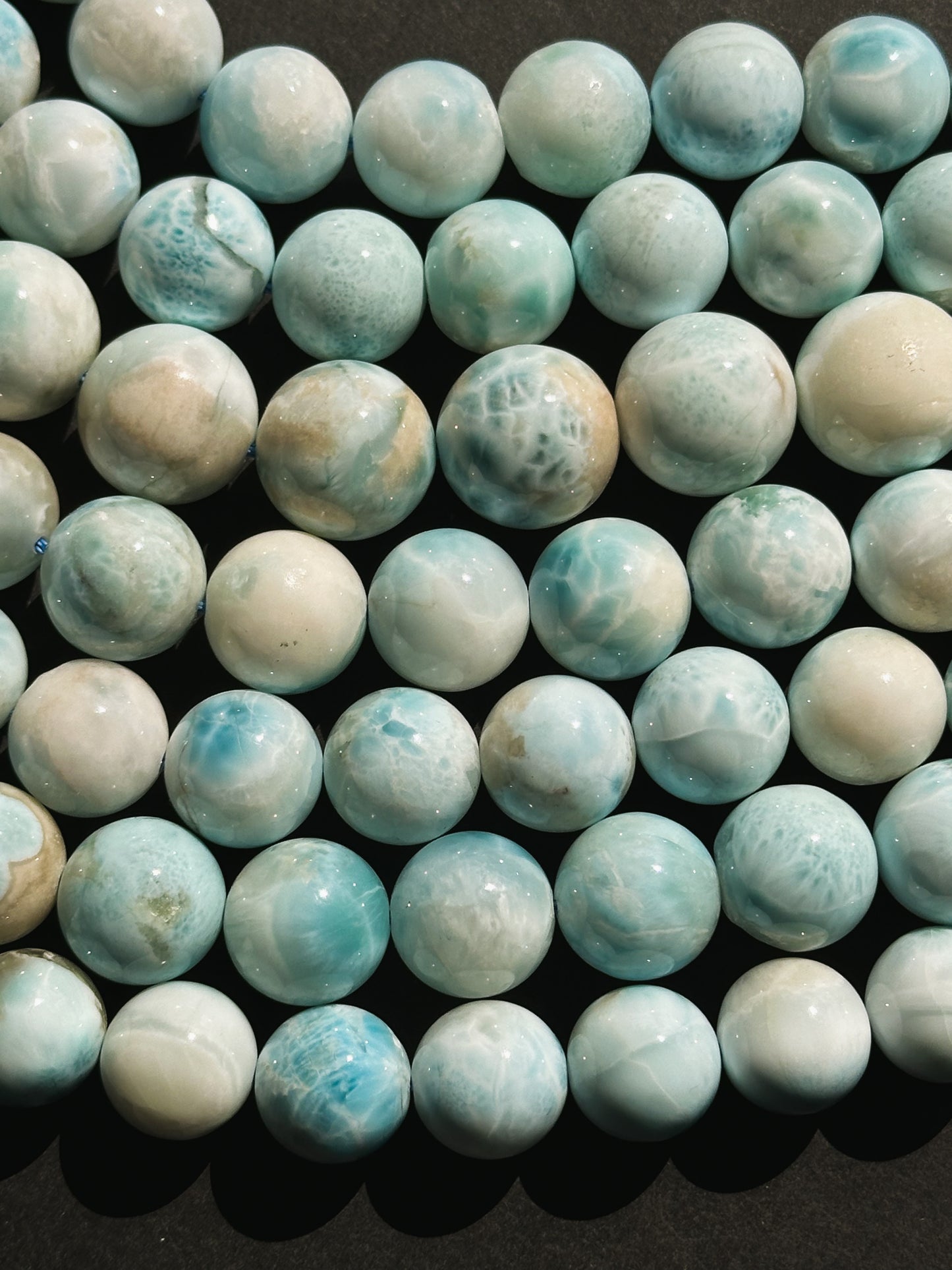 AA+ Natural Larimar Gemstone Round Bead 5mm 6mm 8mm 10mm 12mm Round Bead Beautiful 100% Natural Blue Larimar Bead Larimar Beads