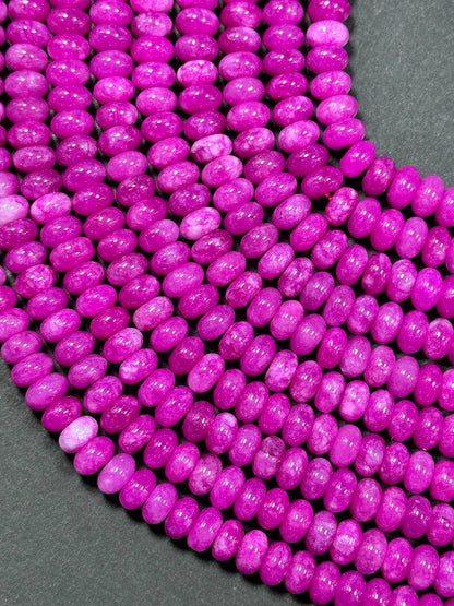 NATURAL Ruby Color Jade Gemstone Bead 8x5mm Rondelle Shape Bead, Beautiful Ruby Quartz Color Jade Beads, Great Quality Bead Full Strand 15.5"