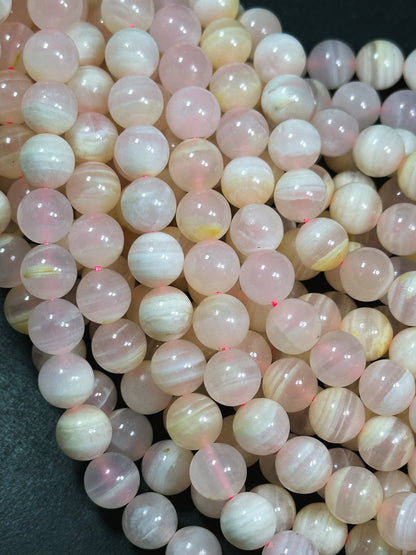 AAA Natural Pink Calcite Gemstone Bead 6mm 8mm 10mm Round Bead, Gorgeous Natural Pale Pink Color Calcite Gemstone Bead, High Quality 15.5"