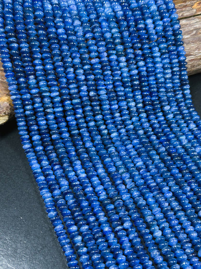 AAA Natural Kyanite Gemstone Bead 6x3mm Rondelle Shape, Beautiful Natural Blue Color Kyanite Gemstone Bead, Excellent Quality 15.5" Strand