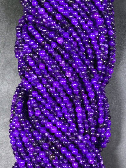 Beautiful Sugilite Gemstone Bead 4mm Round Beads, Gorgeous Purple Color Sugilite Gemstone Bead, Excellent Quality Beads Full Strand 15.5"