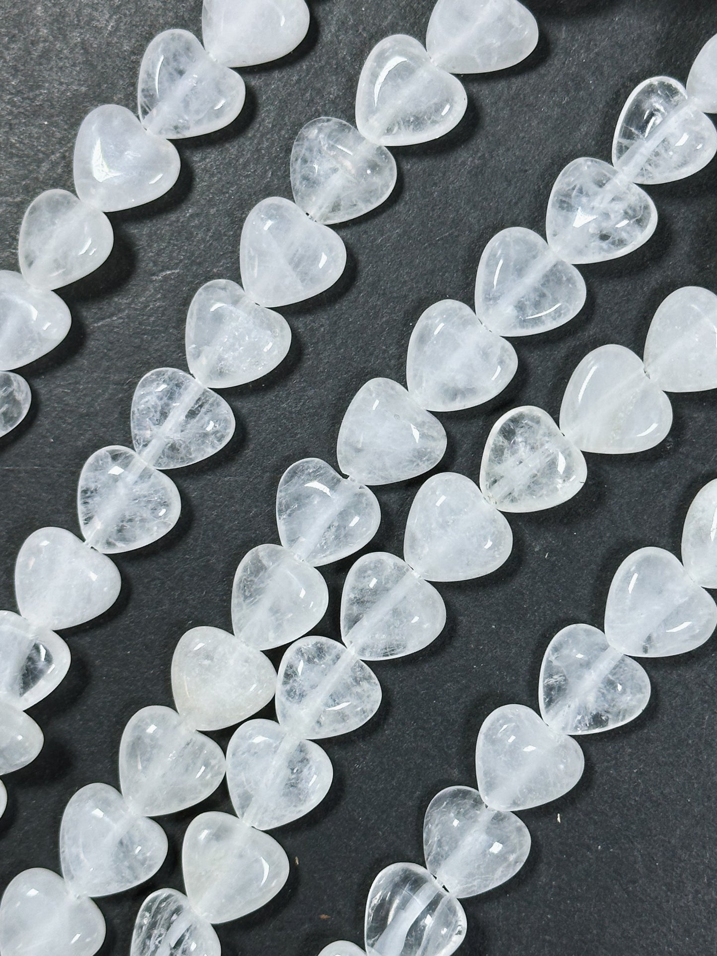 Natural Moonstone Gemstone Bead 10mm Heart Shape Bead, Beautiful Natural White Moonstone Gemstone Bead Great Quality Full Strand 15.5"