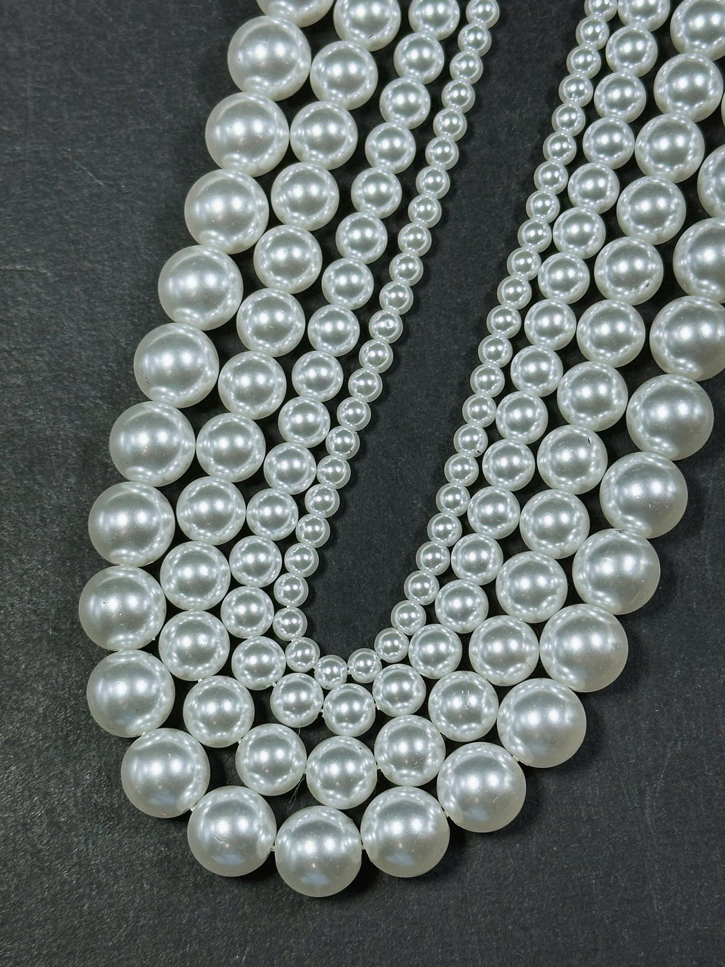 Swarovski Pearl Crystal Beads 4mm 6mm 8mm 10mm 12mm Round Bead, Beautiful White Swarovski Crystal Pearl Bead Genuine Round Swarovski Pearls 15.5"