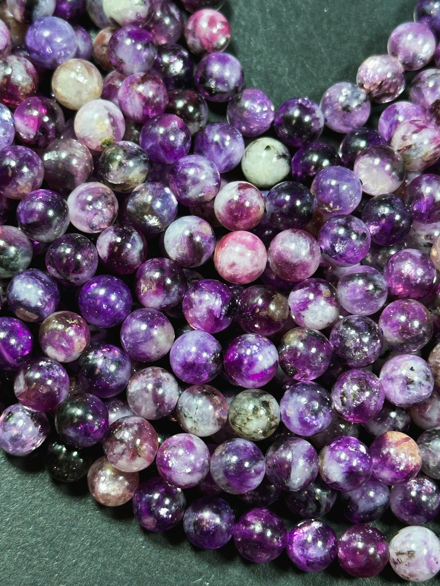 AAA Natural Purple Emerald Gemstone Bead 7mm 8mm 10mm Round Bead, Gorgeous Natural Purple Color Emerald Bead, Excellent Quality 15.5" Strand