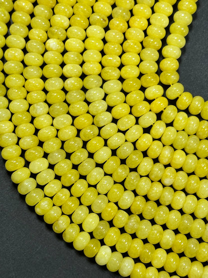 NATURAL Yellow Jade Gemstone Bead 8x5mm Rondelle Shape Bead, Beautiful Yellow Color Jade Gemstone Bead, Great Quality Bead Full Strand 15.5"