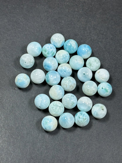 AAA Natural Larimar Gemstone Beads 14mm Round Beads, Beautiful Natural Blue White Color Genuine Larimar Gemstone Beads, LOOSE BEADS (1pc)