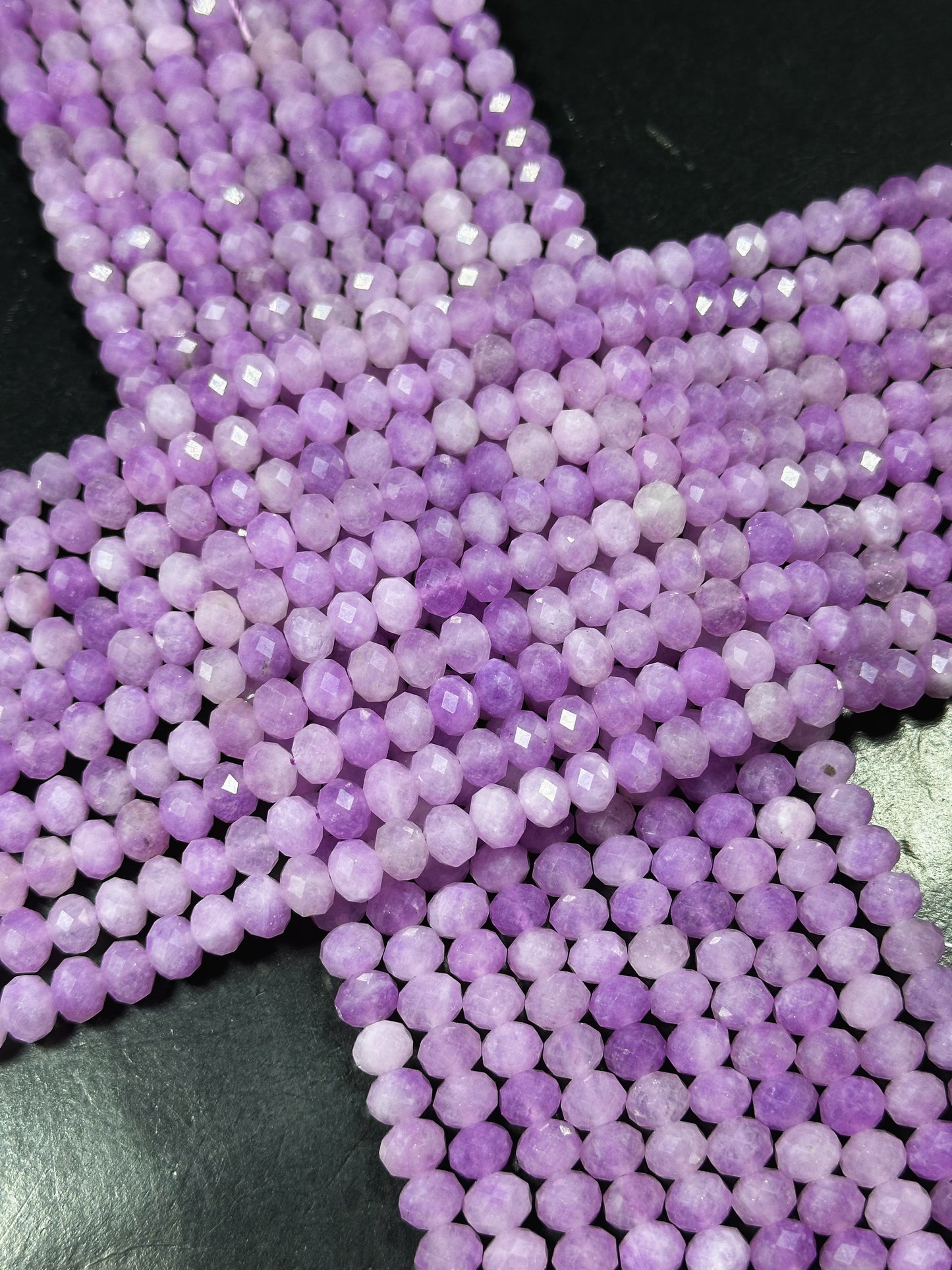 Natural Lavender Jade Gemstone Bead Faceted 8x6mm Rondelle Shape, Beautiful Natural Lavender Purple Color Jade Bead, Great Quality 15.5"