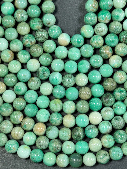 Natural Australian Green Grass Agate Gemstone Bead 6mm 8mm 10mm Smooth Round Beads, Gorgeous Green Color Grass Agate Gemstone Bead Great Quality 15.5"