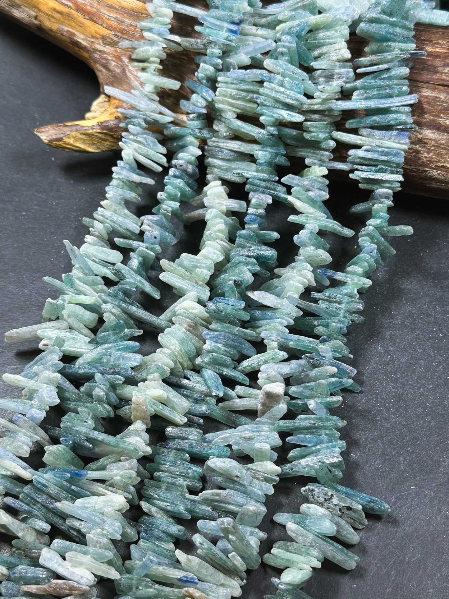 Natural Raw Kyanite Gemstone Beads Freeform Stick Shape Beads, Beautiful Natural Blue Green Color Kyanite Gemstone Beads, Full Strand 15.5"