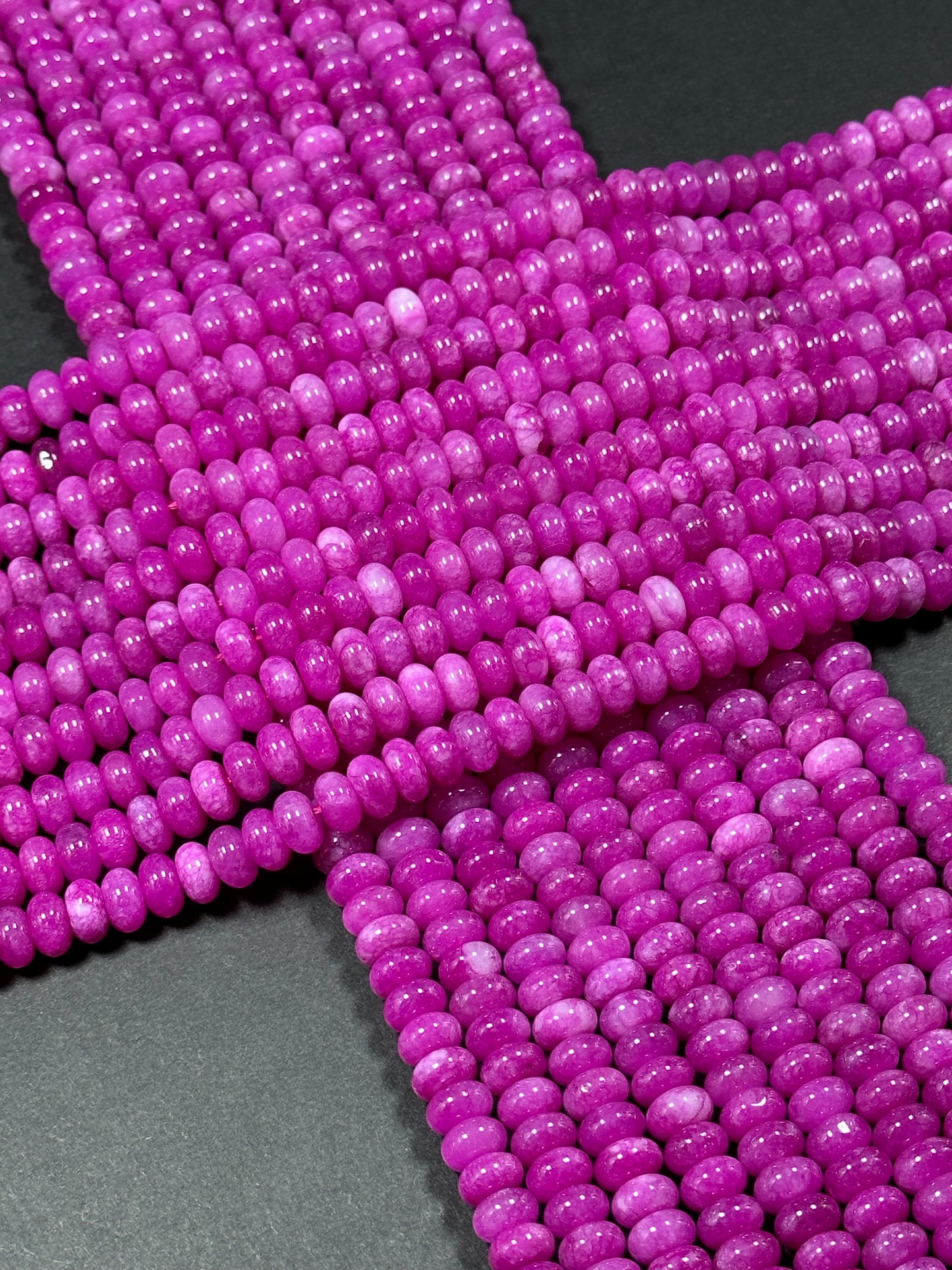 NATURAL Ruby Color Jade Gemstone Bead 8x5mm Rondelle Shape Bead, Beautiful Ruby Quartz Color Jade Beads, Great Quality Bead Full Strand 15.5"