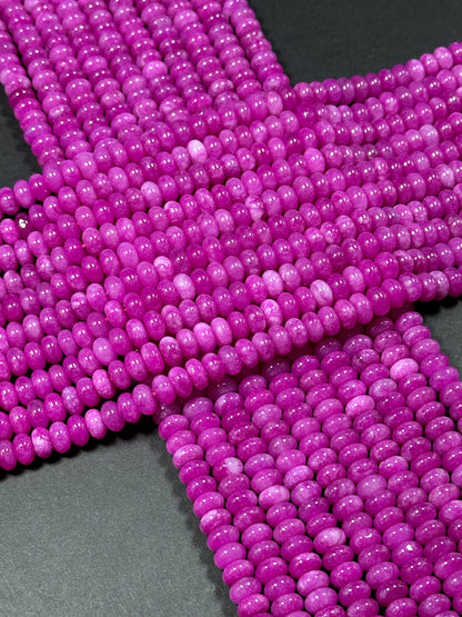 NATURAL Ruby Color Jade Gemstone Bead 8x5mm Rondelle Shape Bead, Beautiful Ruby Quartz Color Jade Beads, Great Quality Bead Full Strand 15.5"