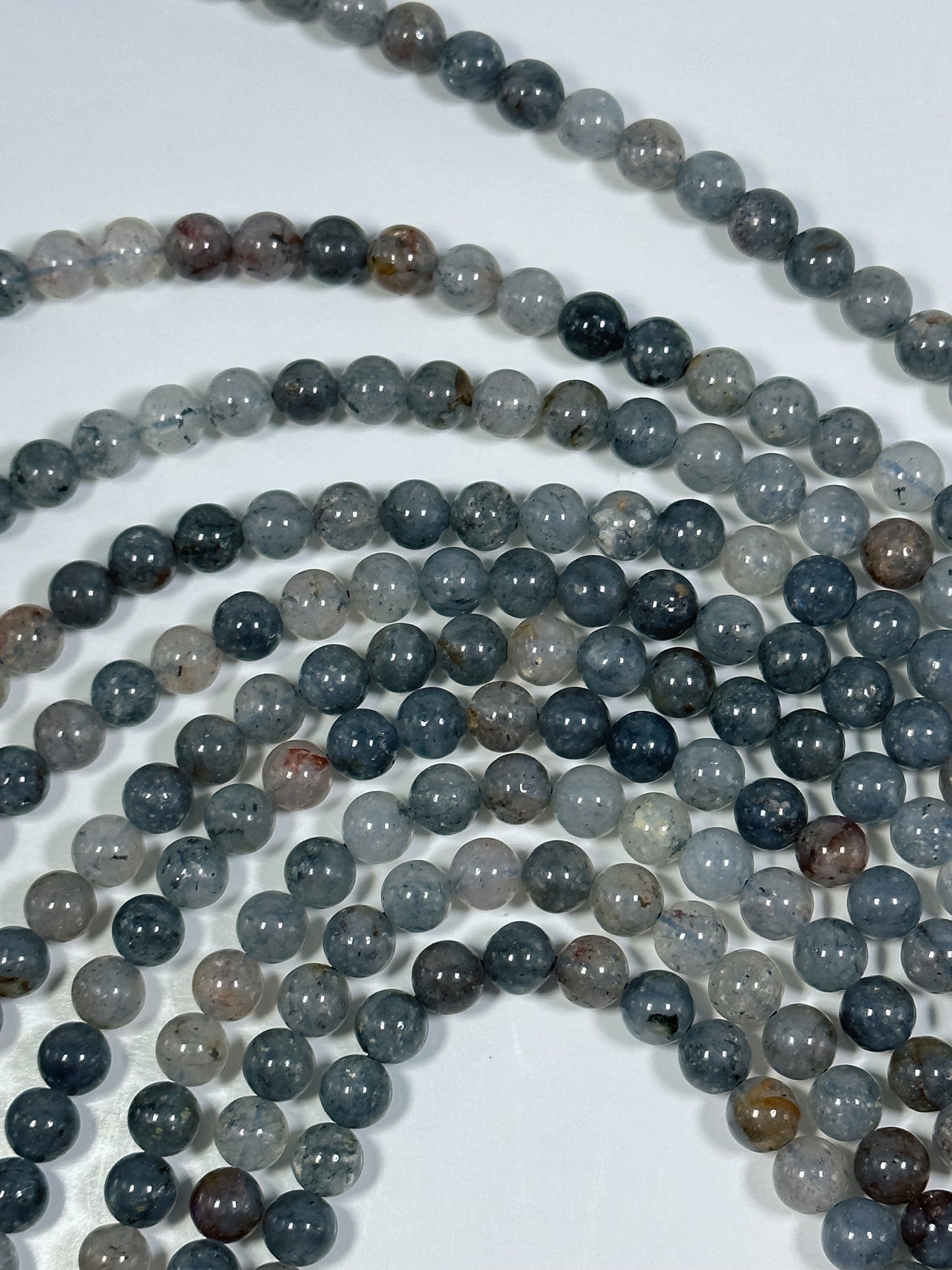 NATURAL Iolite Gemstone Bead 6mm 8mm Round Beads, Beautiful Natural Gray Blue Color Iolite Gemstone Bead Loose Beads Full Strand 15.5"