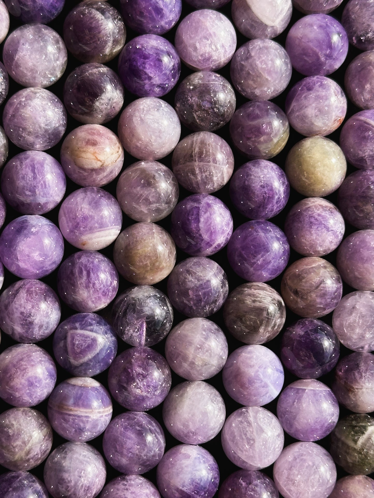 Natural Flower Amethyst Gemstone Bead 10mm Round Beads, Gorgeous Natural Purple Beige Color Flower Amethyst Stone Beads, Full Strand 15.5"