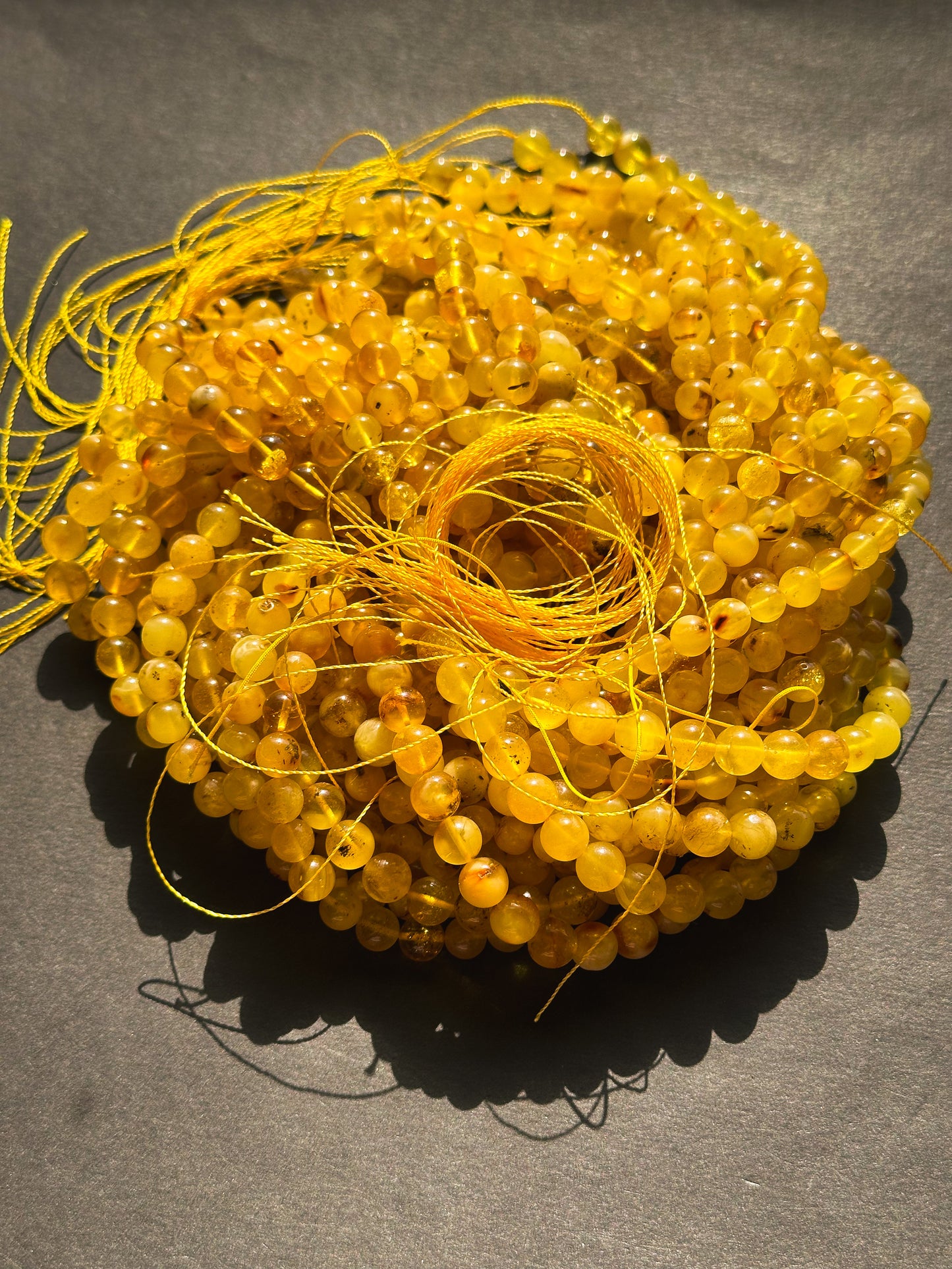 Natural Amber Baltic Gold Gemstone Bead 7-8mm Round Beads, Beautiful Natural Golden Yellow Color Baltic Gold Amber Gemstone Beads Full Strand 15.5"