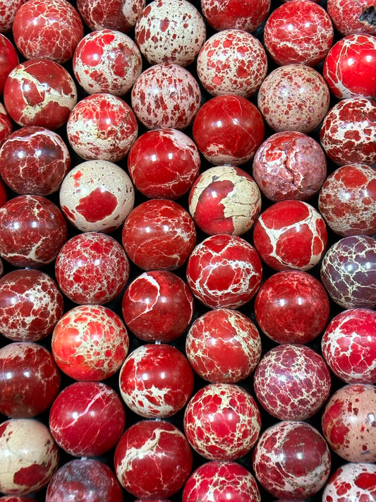 Natural Sea Sediment Jasper Gemstone Bead 6mm 8mm 10mm Round Beads, Beautiful Red Beige Color Imperial Jasper Beads Full Strand 15.5"