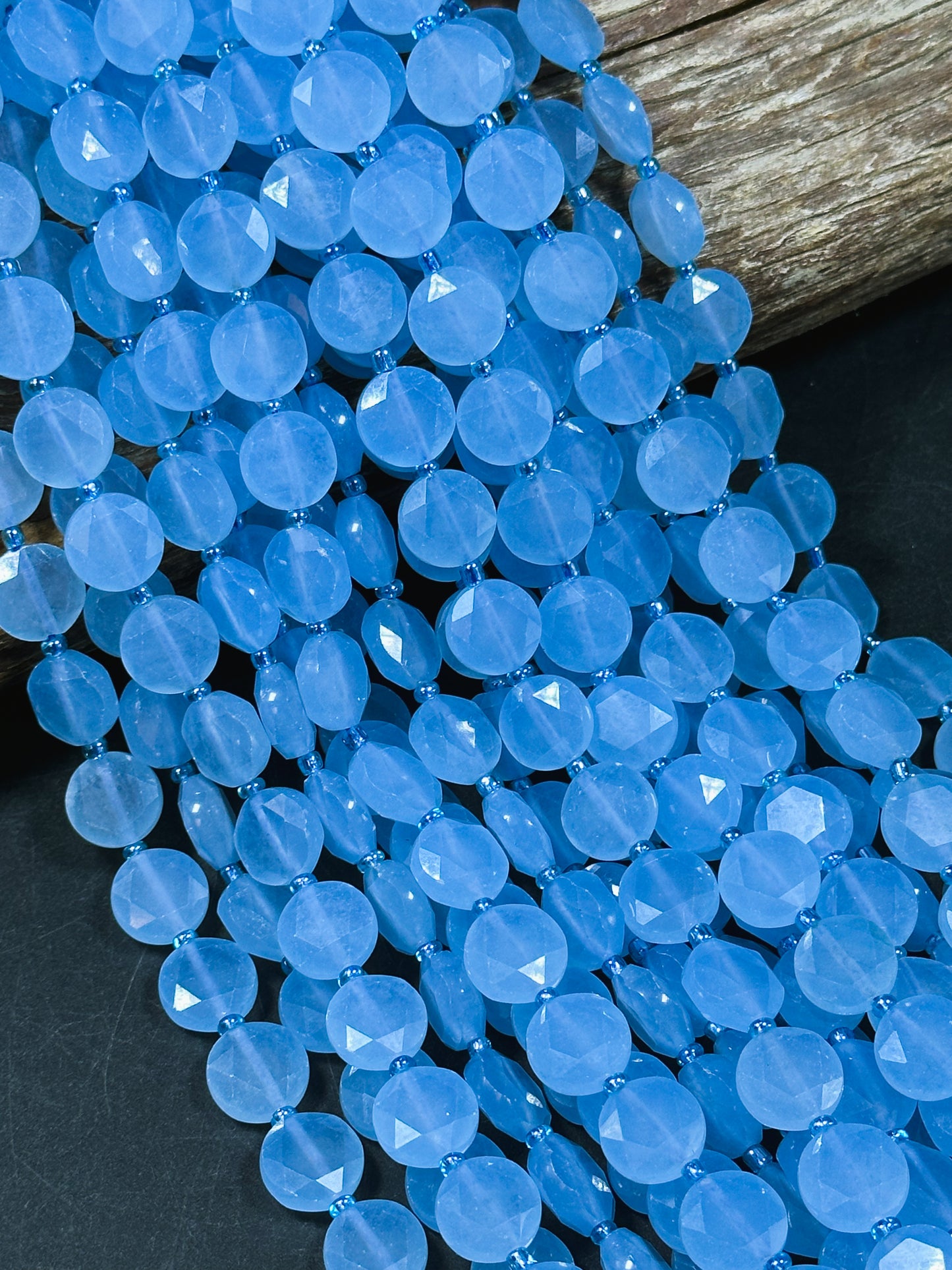 NATURAL Aquamarine Gemstone Bead Faceted 12mm Coin Shape, Beautiful Natural Blue Aquamarine Gemstone Bead Excellent Quality Aquamarine Beads