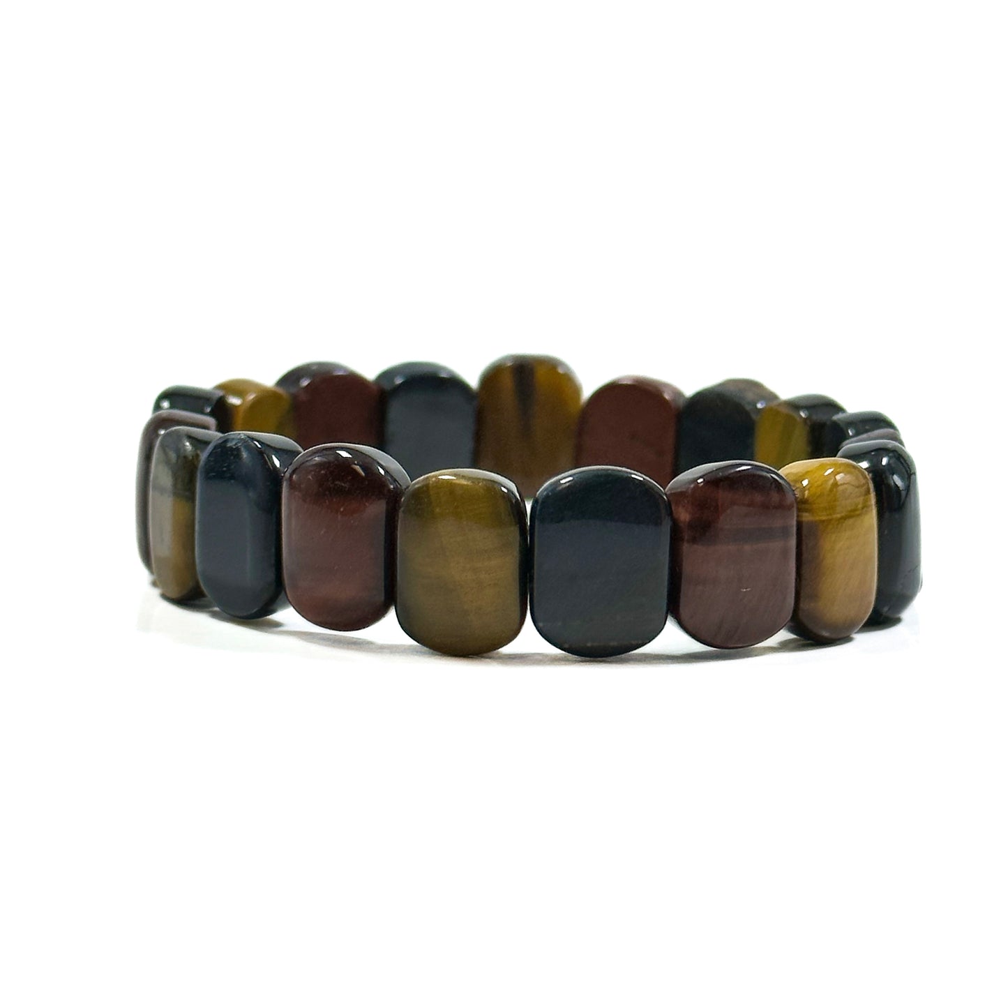 Natural Multi Tiger Eye Bangle 15x10mm Rectangle Shape Gemstone Bracelet. Beautiful Natural Multicolor Tiger Eye Gemstone Bead. High Quality