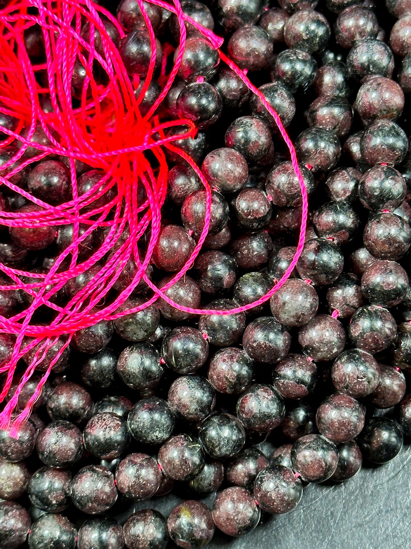 NATURAL Red Garnet Gemstone Bead 6mm 8mm 10mm Round Beads, Beautiful Dark Red Color Garnet Gemstone Beads Full Strand 15.5"