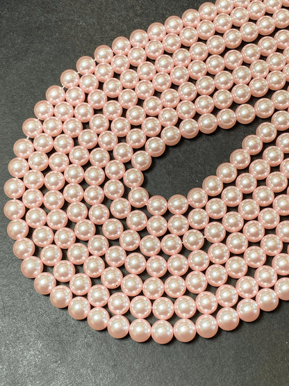 Chinese Swarovski Pearl Crystal Beads 4mm 6mm 8mm 10mm 12mm Round Bead, Beautiful Pink Swarovski Crystal Pearl 15.5"