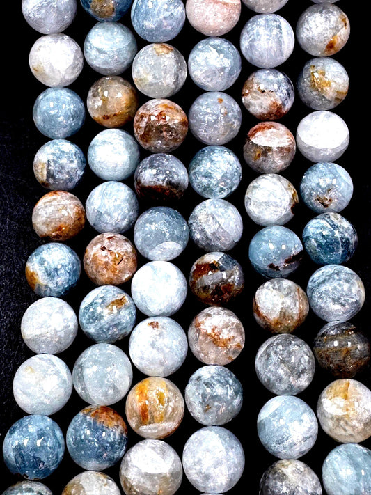 Natural Celestine gemstone bead . 6.8.10mm round gemstone bead. excellent quality. full strand 15.5”