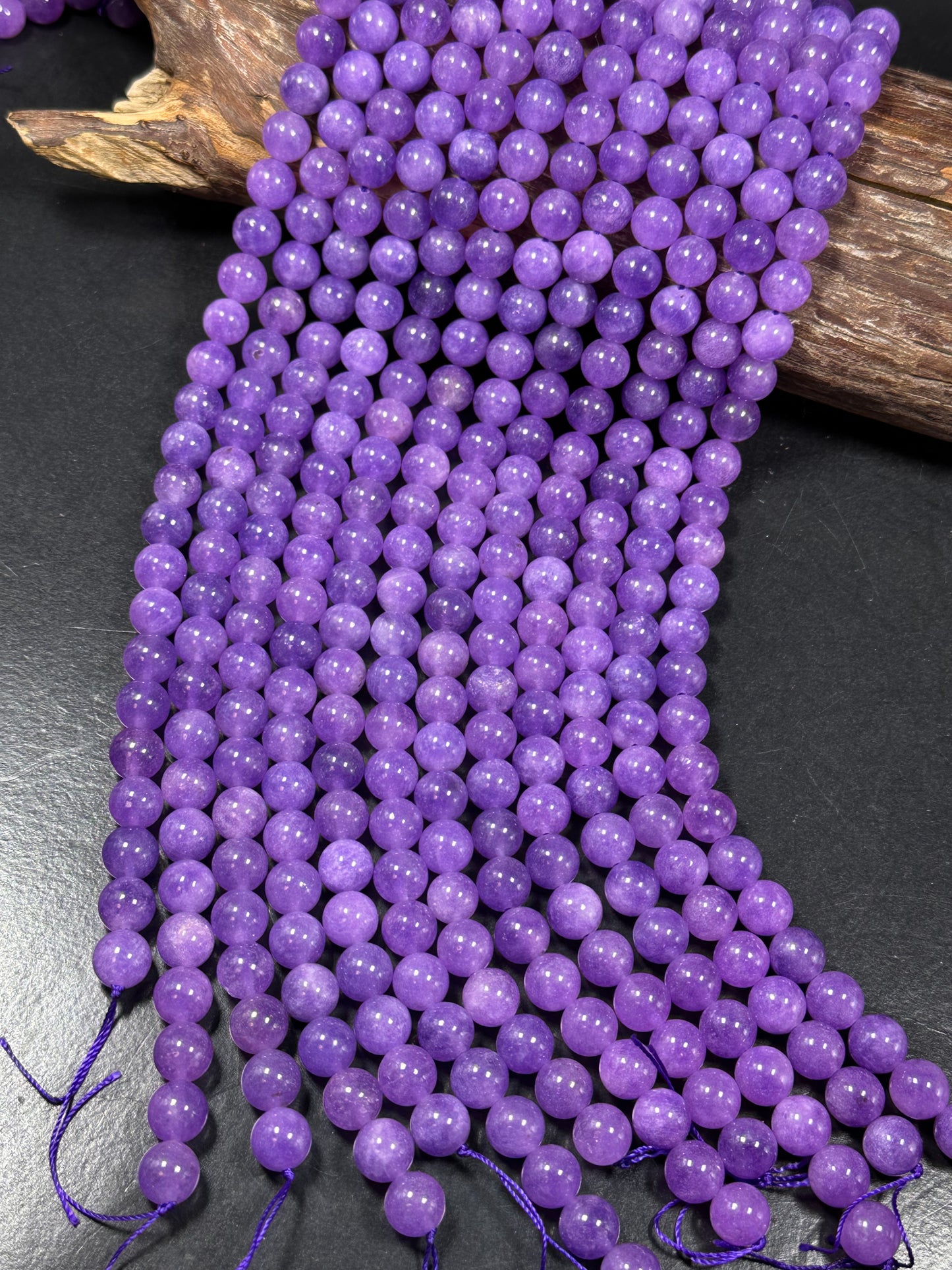 Natural Lavender Jade Gemstone Bead 6mm 8mm 10mm Round Beads, Beautiful Lavender Purple Color Jade Beads, Great Quality Full Strand 15.5"