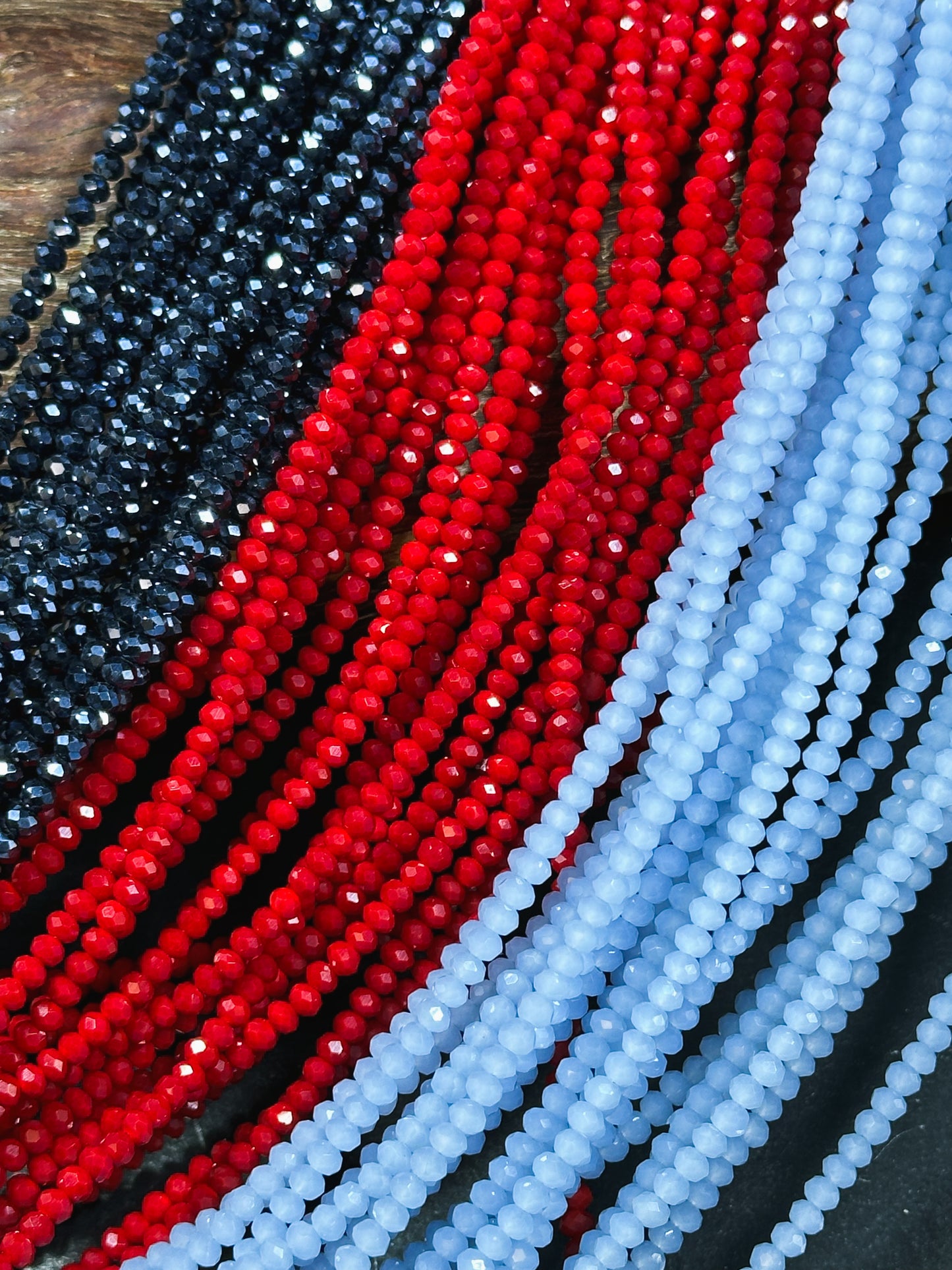 BULK! 4680 Beads 3mm Faceted Rondelle Crystal Glass Spacer Beads | 20 Strands per Bundle, 26 inch FULL Strands! Great for Jewelry Making