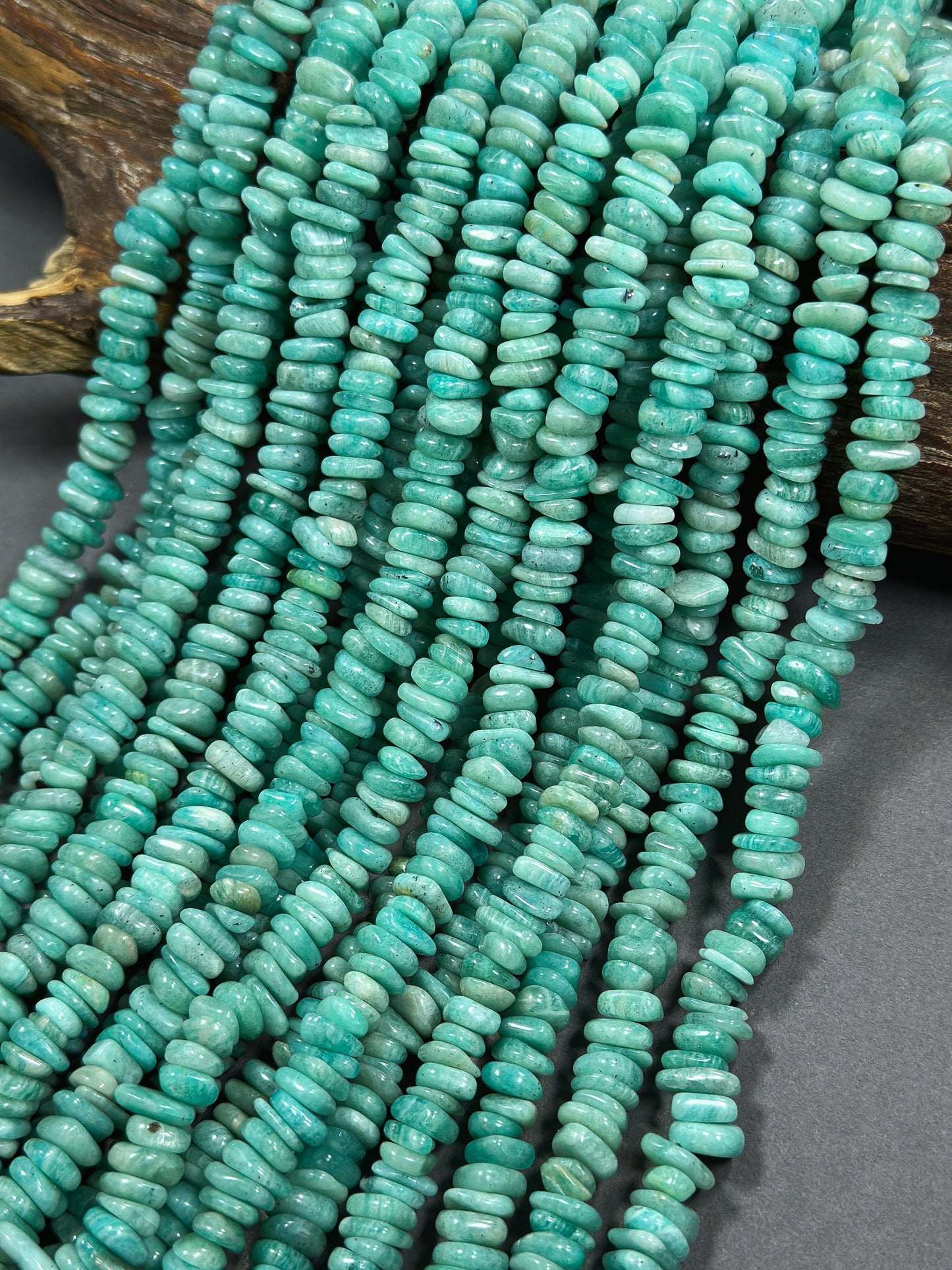 Natural Russian Amazonite Gemstone Bead 9mm Heishi Shape Bead, Beautiful Natural Green Blue Amazonite Bead, Great Quality Full Strand 15.5"