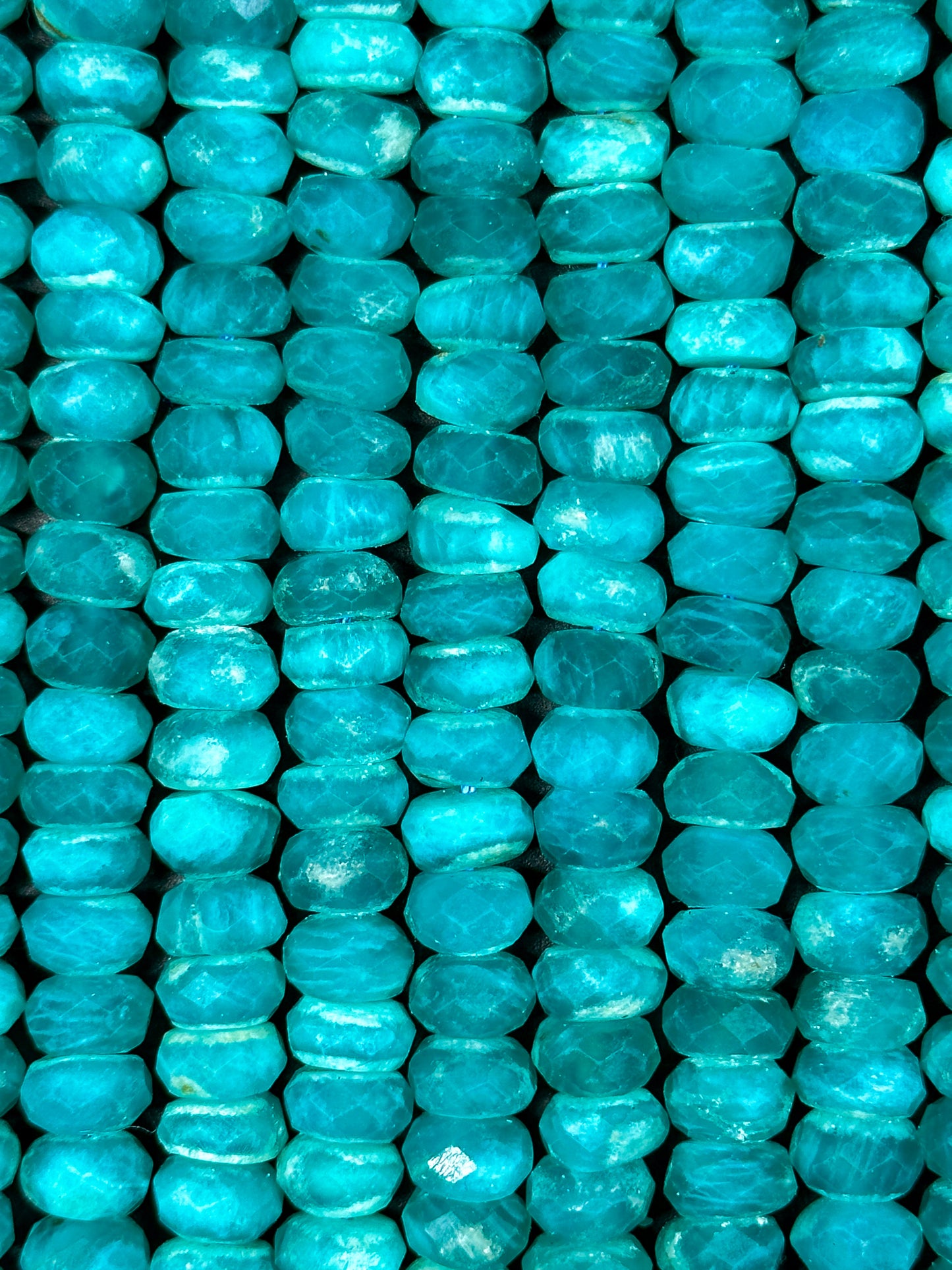 AA+ NATURAL Amazonite Gemstone Bead Faceted 6x4mm 8x5mm Rondelle Shape, Gorgeous Green Blue Color Amazonite Gemstone Bead Full Strand 15.5"