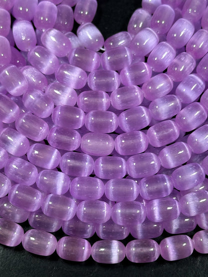 Natural Purple Selenite Gemstone Bead 12x8mm Tube Shape, Beautiful Lavender Purple Color Selenite Beads, Great Quality Full Strand 15.5"