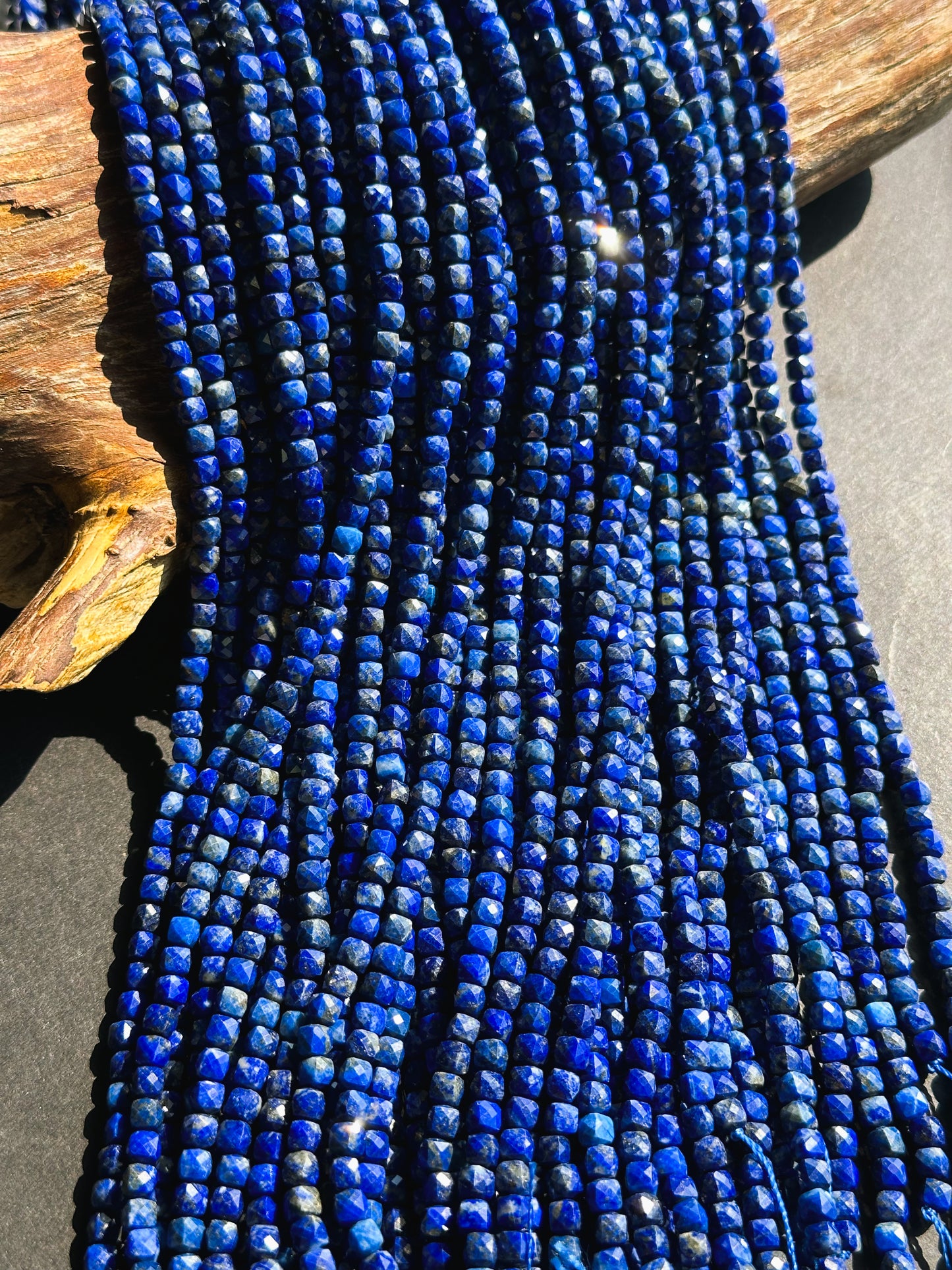 AAA Natural Lapis Lazuli Gemstone Bead Faceted 4mm Cube Shape, Gorgeous Natural Royal Blue Color Lapis Lazuli Gemstone Bead