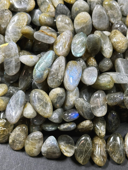 Natural Labradorite Gemstone Bead Freeform Stick Shape, Beautiful Natural Gray Rainbow Flash Labradorite, Great Quality Full Strand 15.5"