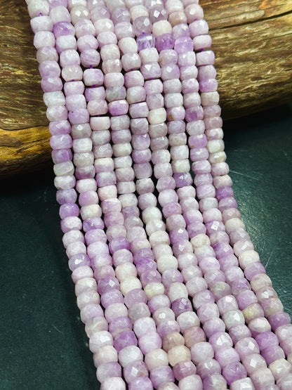 AAA Natural Kunzite Gemstone Bead Faceted 9x6mm Rondelle Shape, Gorgeous Natural Pink Purple Color Kunzite, Excellent Quality 15.5" Strand