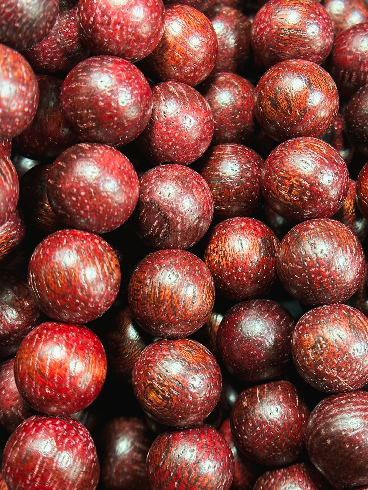 Natural Red Sandalwood Beads 6mm 8mm 10mm Round Beads, Natural Mahogany Red Aromatic Wood Meditation Prayer Mala Beads Full Strand 15.5"