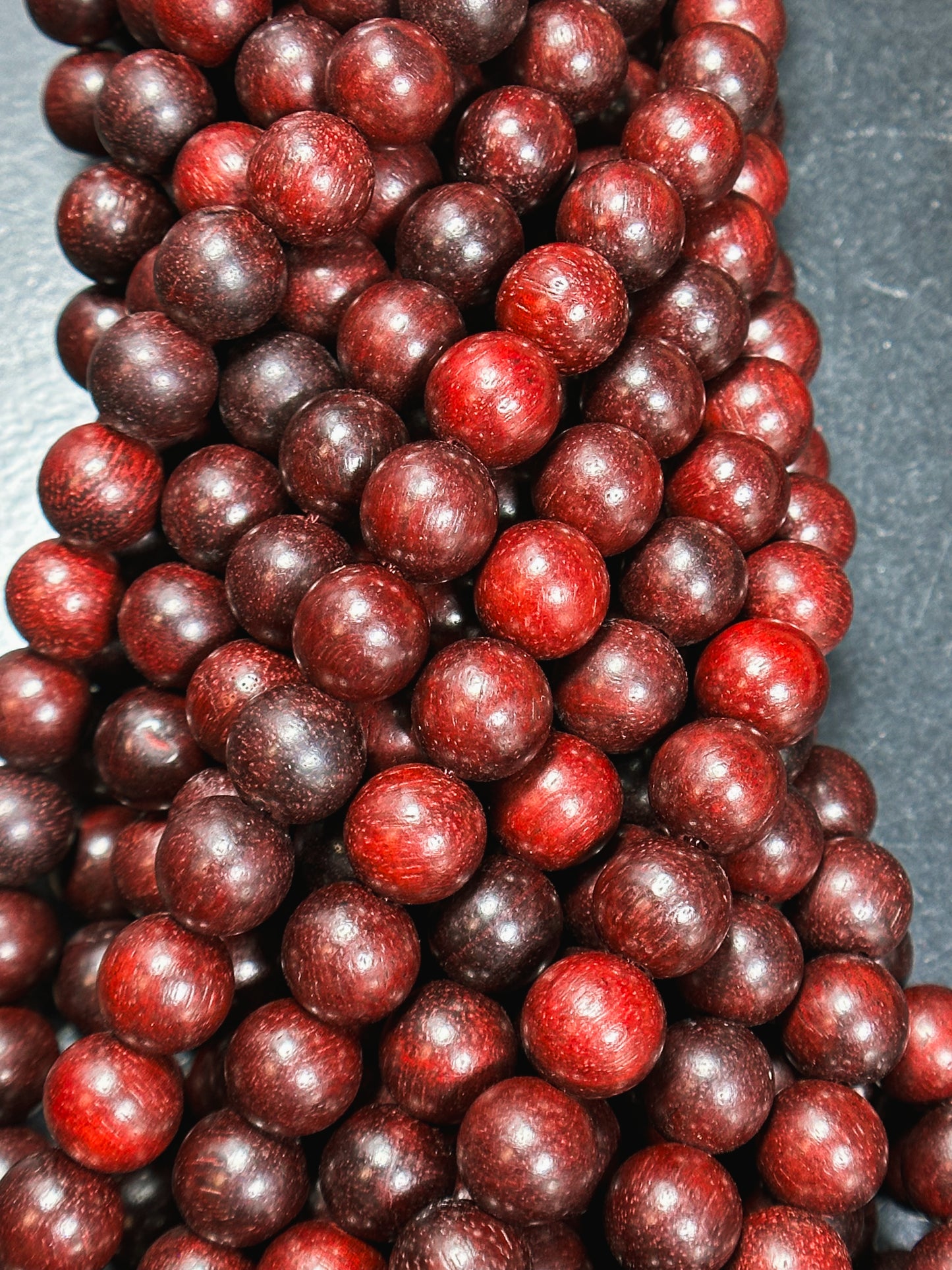 Natural Red Rosewood Beads 8mm 10mm Round Beads, Natural Mahogany Dark Red Aromatic Wood Meditation Prayer Mala Beads Full Strand 15.5"