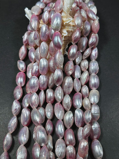 Natural Pink Sea Shell Beads, Natural Sea Shell Oval Shape Beads, Gorgeous Mauve Pink Color Sea Shell Beads, 15.5" Strand