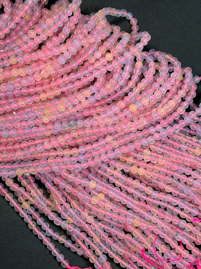 Natural Morganite Gemstone Bead 4mm Round Beads, Beautiful Multicolor Clear Pink Blue Yellow Color Morganite Great Quality Full Strand 15.5"