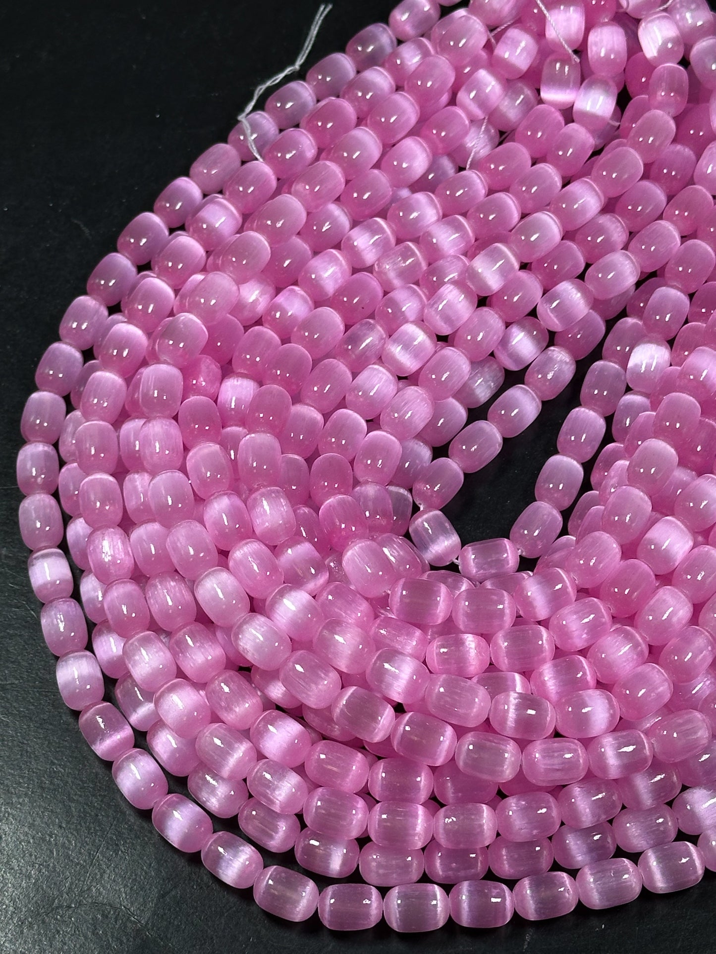 Natural Pink Selenite Gemstone Bead 12x8mm Tube Shape Bead, Beautiful Pink Color Selenite Gemstone Beads, Great Quality Full Strand 15.5"