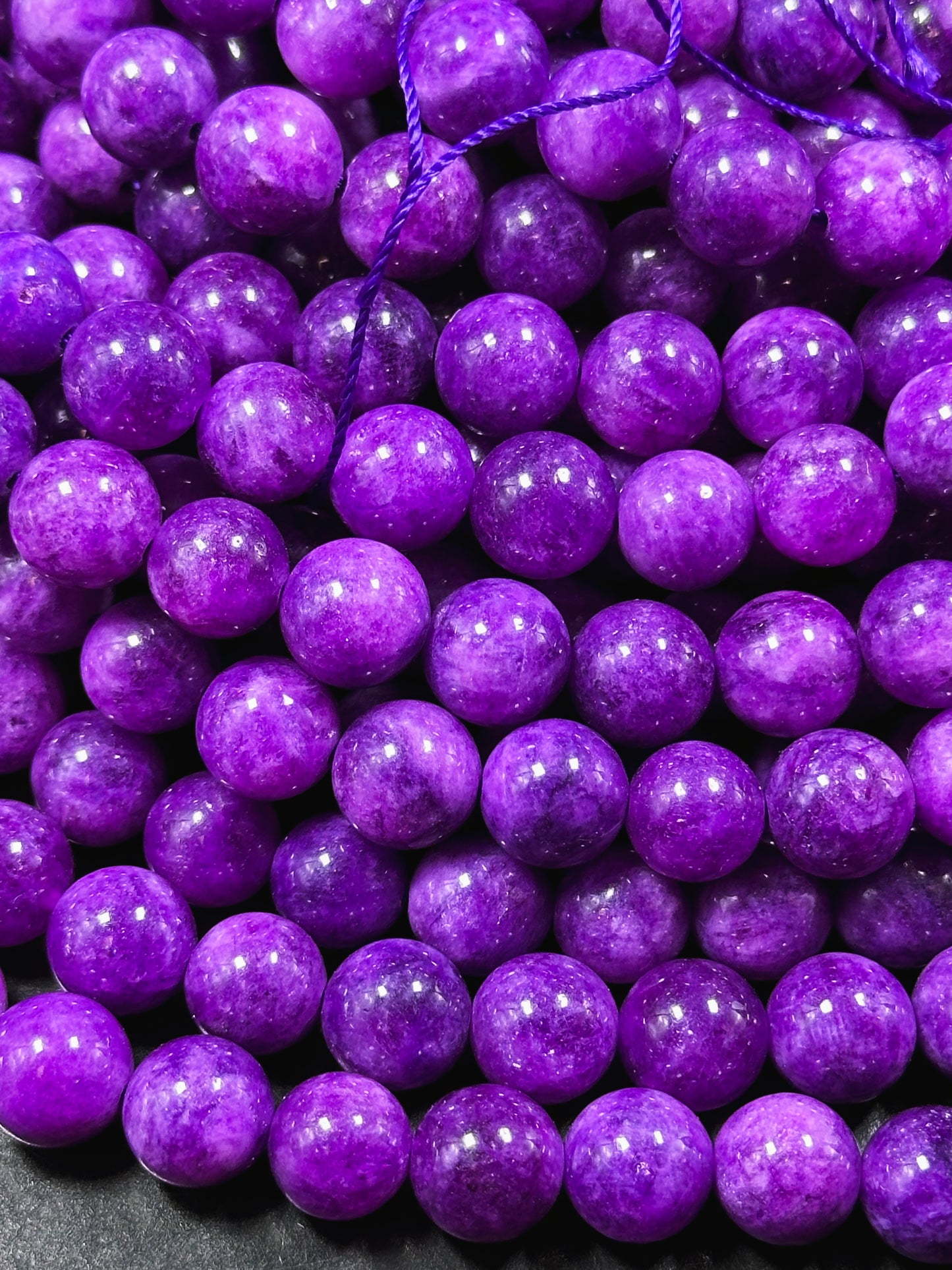 Natural Sugilite Gemstone Bead 6mm 10mm Round Beads, Gorgeous Natural Purple Color Sugilite Stone Beads, Excellent Quality Full Strand 15.5"