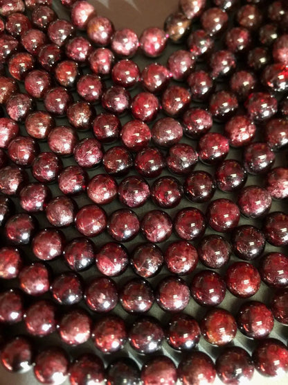 AAA Natural red garnet bead . Natural gemstone bead . 4mm 6mm 8mm 10mm 12mm Gorgeous dark Red color . Highly polished finished