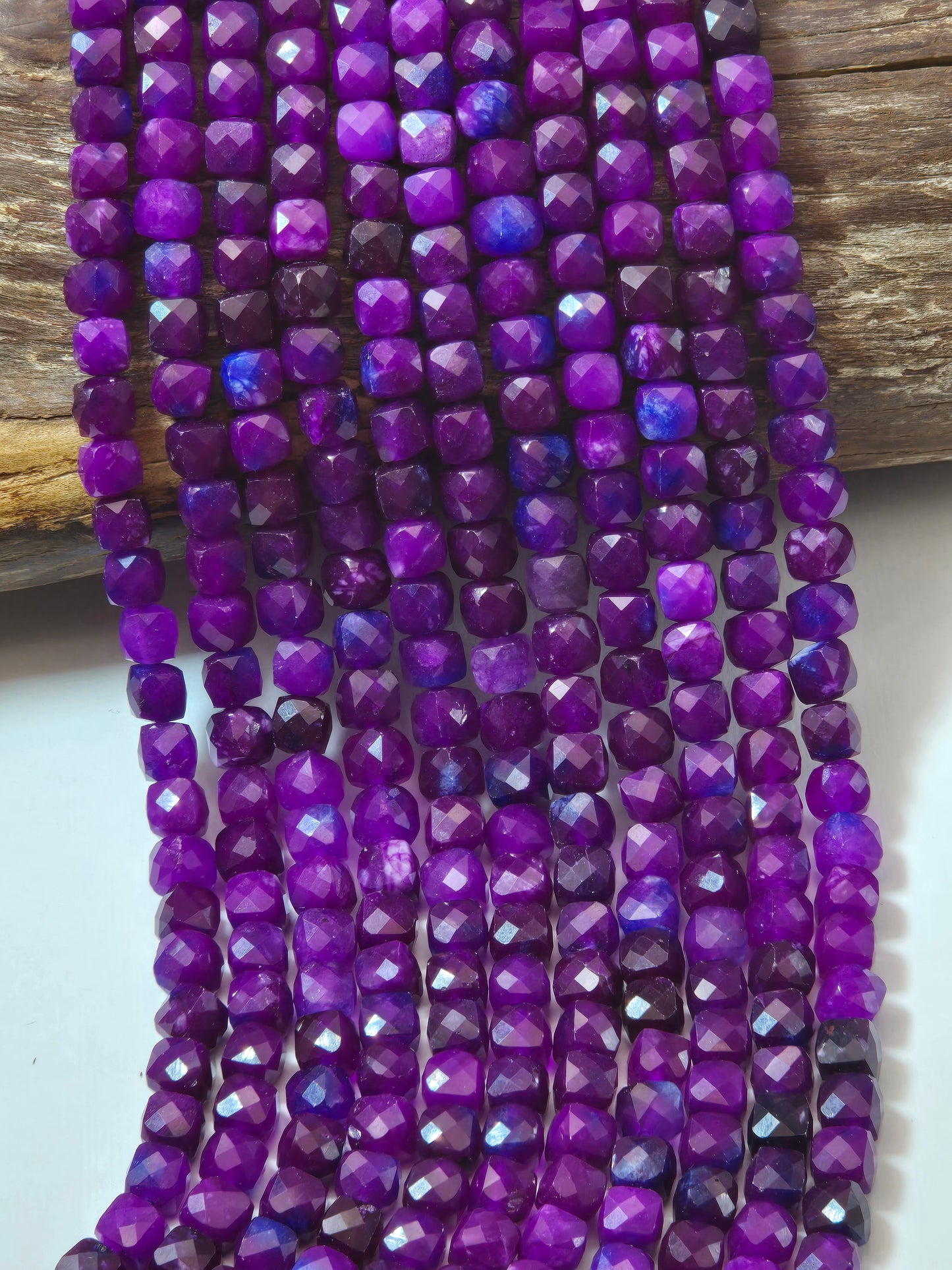 Natural Sugilite Gemstone cube, Gorgeous Natural Purple Color Sugilite Stone Beads, Excellent Quality Full Strand 15.5"