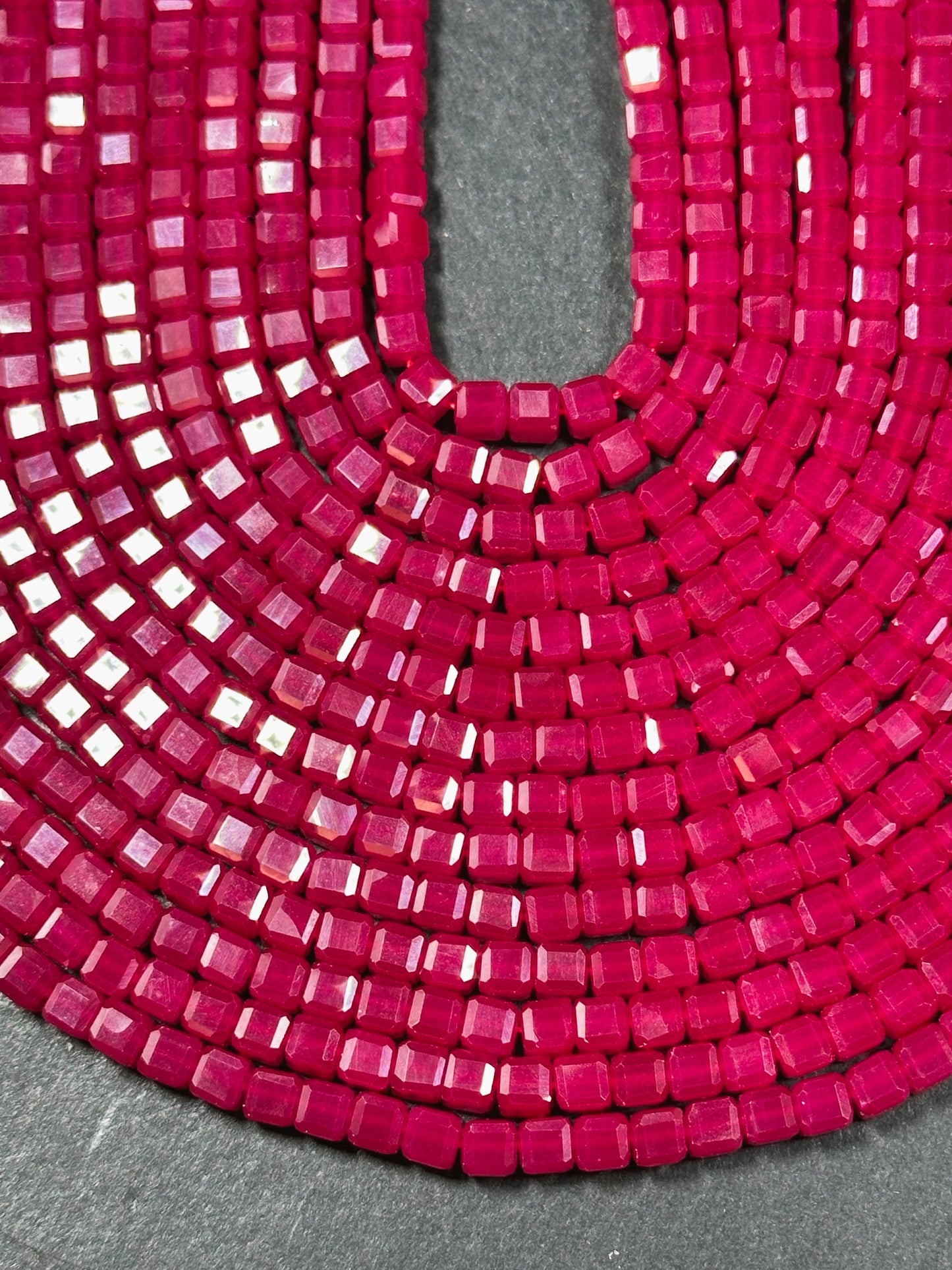 AAA Natural Red Ruby Gemstone Bead Faceted 4mm Cube Shape Beads, Beautiful Natural Red Ruby Stone Beads, Excellent Quality Full Strand 15.5"