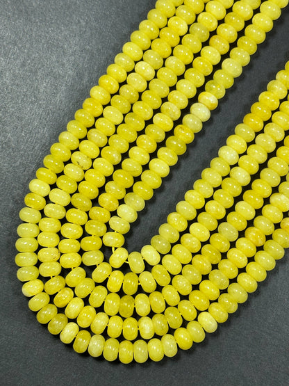 NATURAL Yellow Jade Gemstone Bead 8x5mm Rondelle Shape Bead, Beautiful Yellow Color Jade Gemstone Bead, Great Quality Bead Full Strand 15.5"