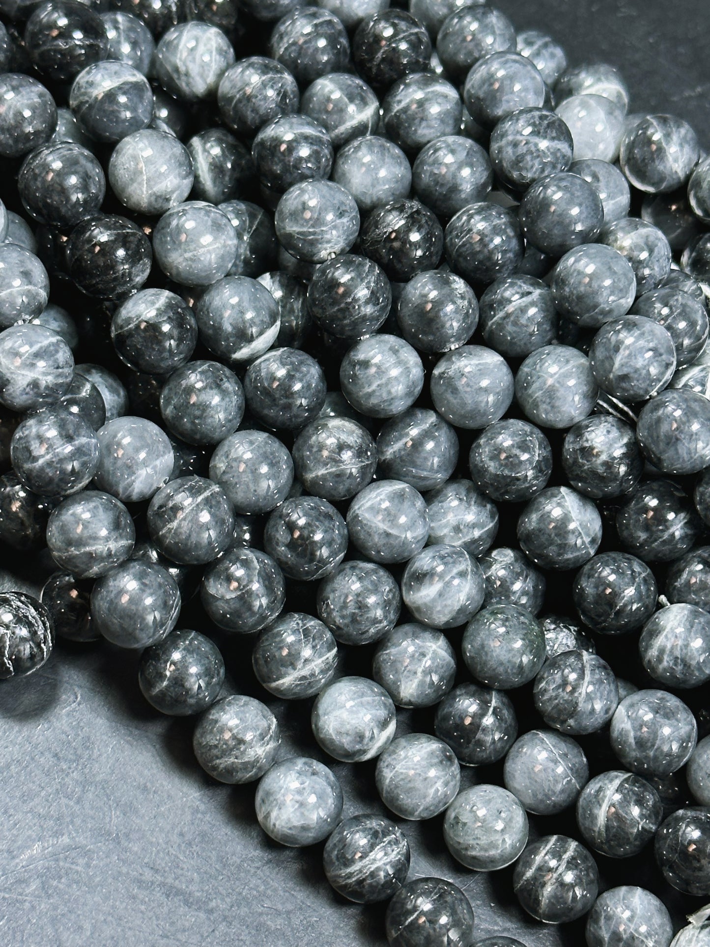 Natural Black Jasper Gemstone Bead 10mm Round Beads, Beautiful Black Dark Gray Color Jasper Gemstone Beads, Great Quality Full Strand 15.5"