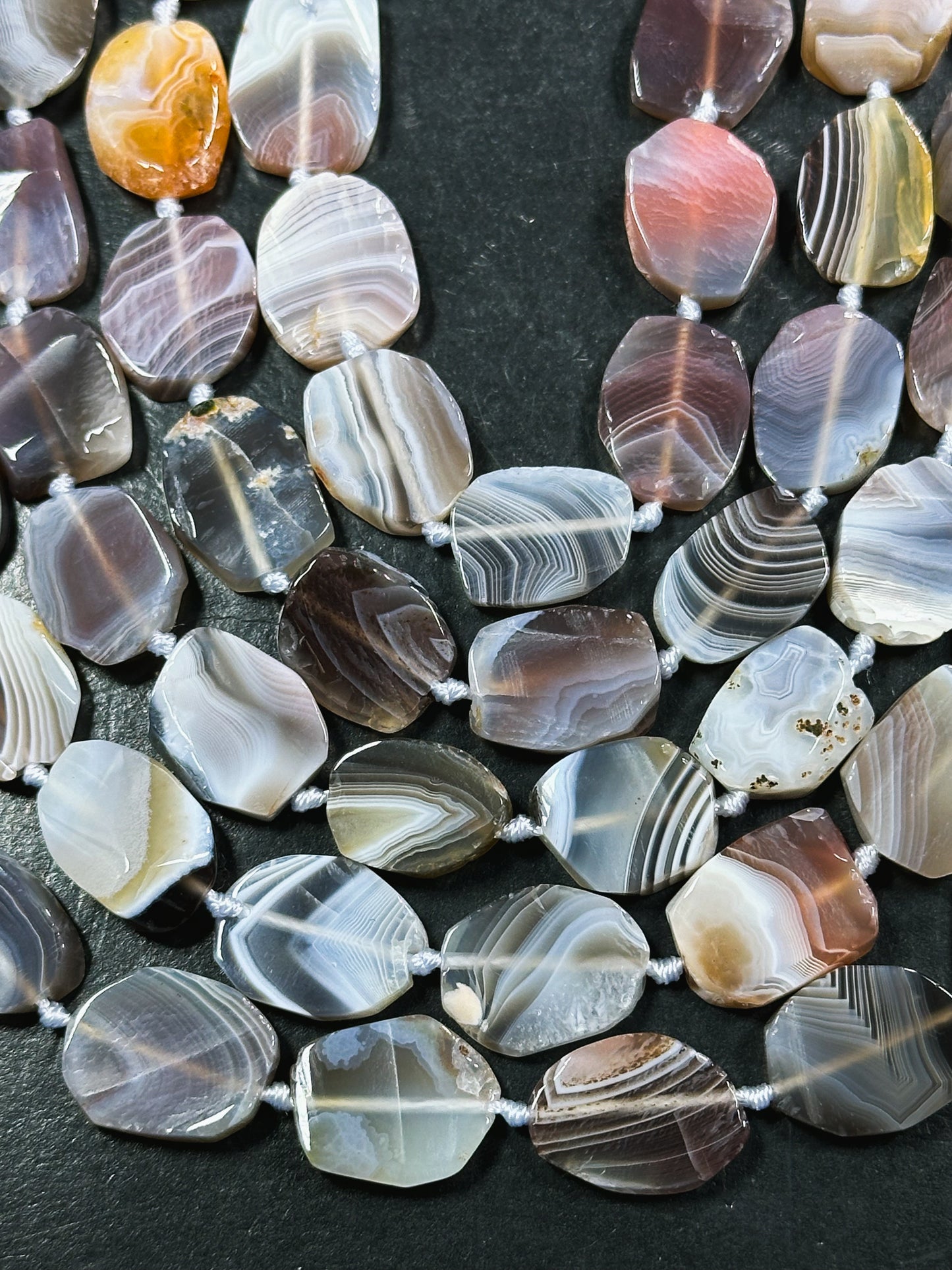 AAA Natural Botswana Agate Gemstone Bead 16x13mm Oval Shape, Beautiful Natural Brown Beige Gray Color Agate Beads, Excellent Quality 15.5"