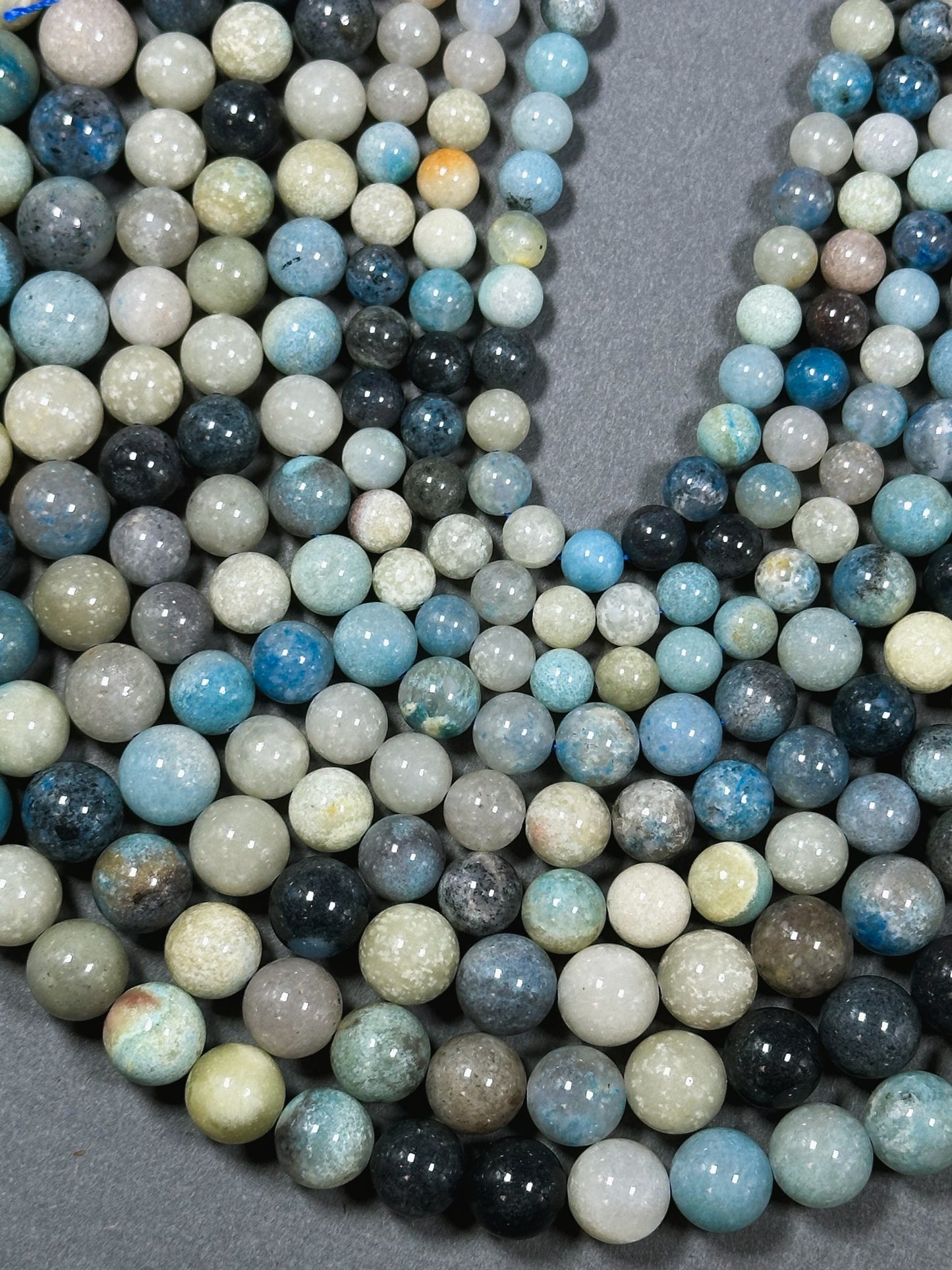 Natural Trolleite Gemstone Bead 6mm 8mm 10mm Round Beads, Beautiful Natural Multicolor Blue Color Trolleite Beads, Excellent Quality 15.5"