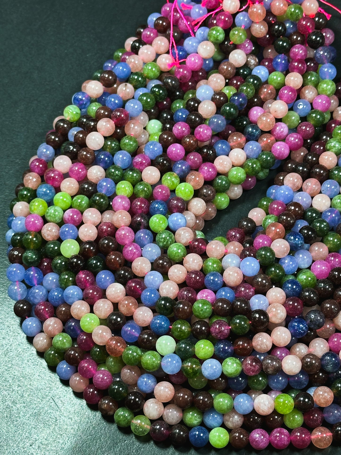 NATURAL Tourmaline Gemstone Bead 6mm 8mm 10mm Round Bead, Gorgeous Multicolor Tourmaline Gemstone Bead, Full Strand 15.5" Great Quality Bead