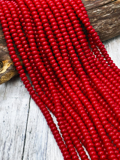 NATURAL Red Jade Gemstone Bead 8x5mm Rondelle Shape Bead, Beautiful Red Color Jade Gemstone Beads, Great Quality Bead Full Strand 15.5"